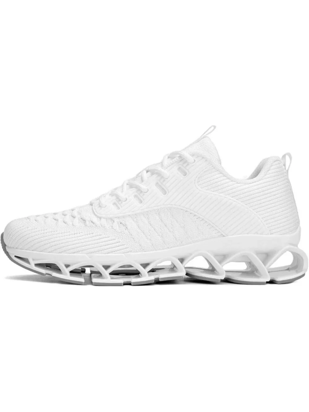 Women's White Blade Mesh Comfort Non Slip Athletic Slip on Fit Sneaker Shoes